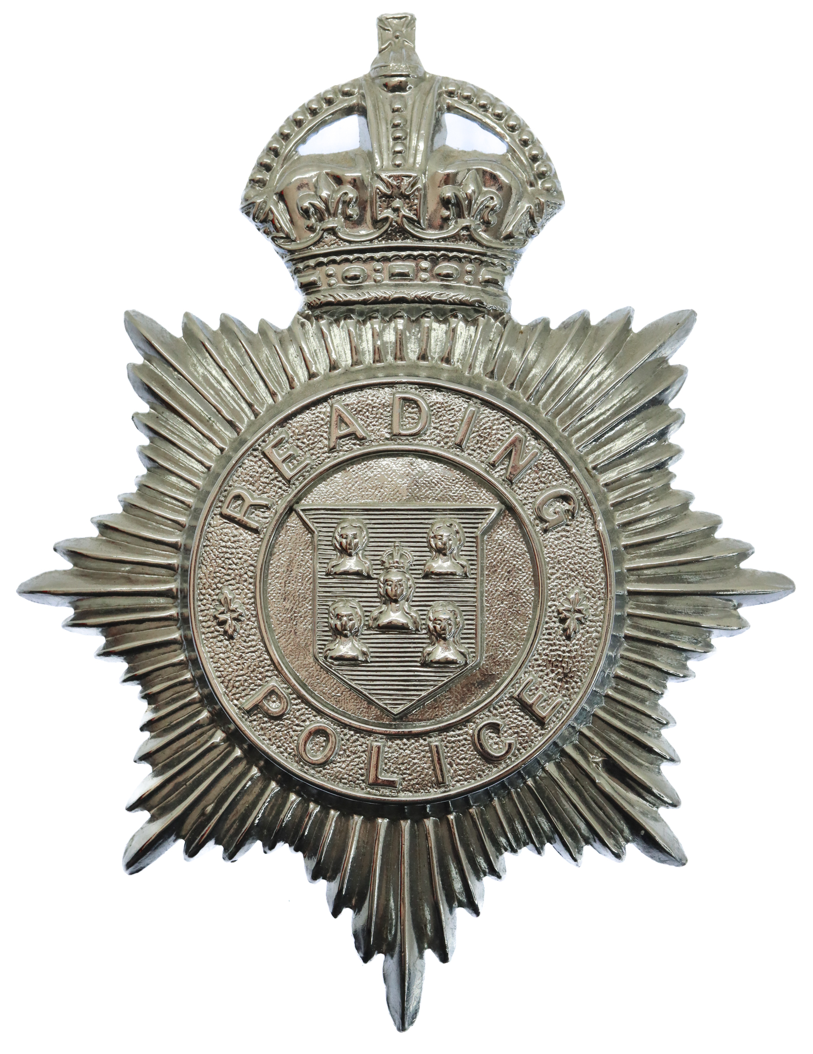 Reading Borough Police Helmet Plate - King's Crown