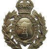 Worcester City Police White Metal Wreath Helmet Plate - King's Crown