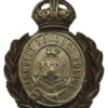 Barnsley Borough Police Wreath Helmet Plate - King's Crown