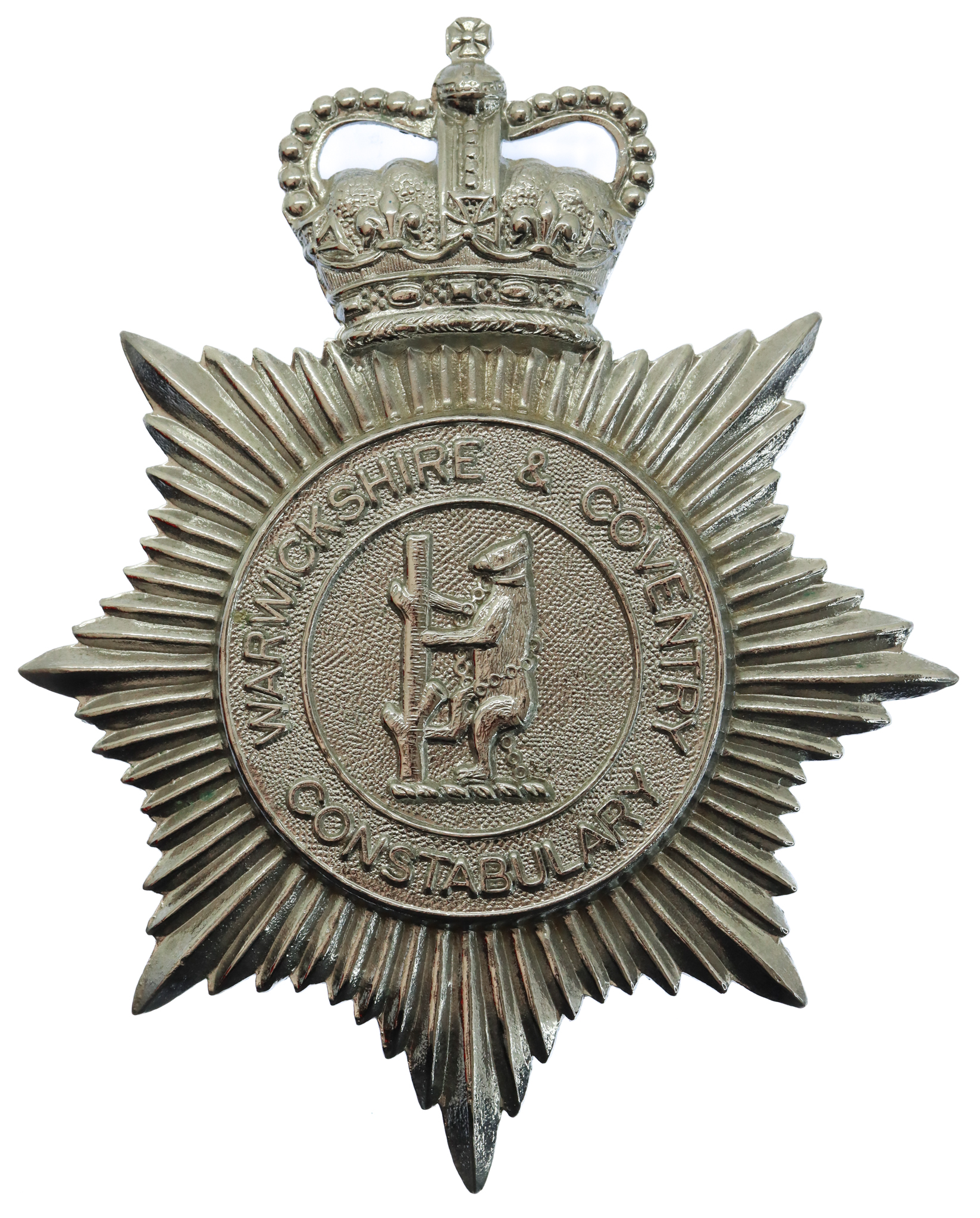 Warwickshire & Coventry Constabulary Helmet Plate - Queen's Crown