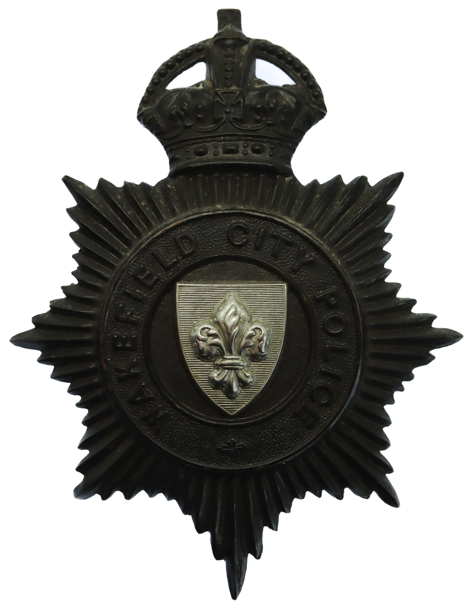 Wakefield City Police Night Helmet Plate - King's Crown