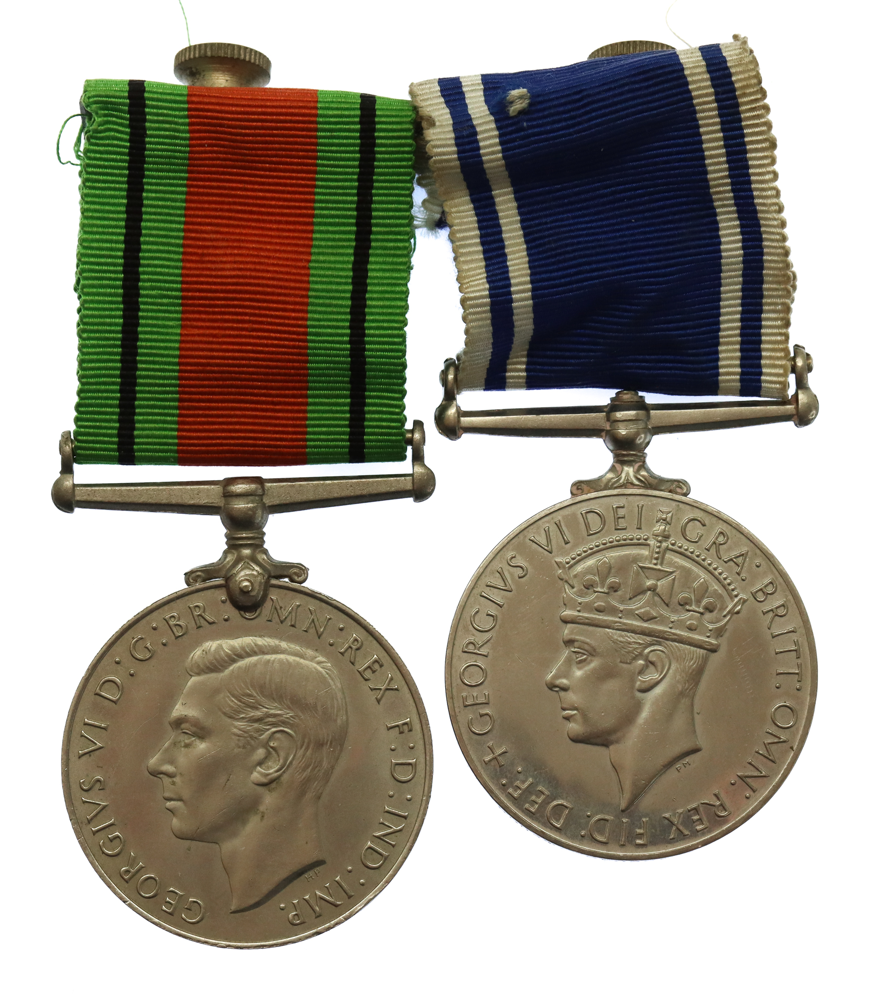WW2 Defence Medal and George VI Police Long Service & Good Conduct Medal Pair - Const. George E. Nicholson