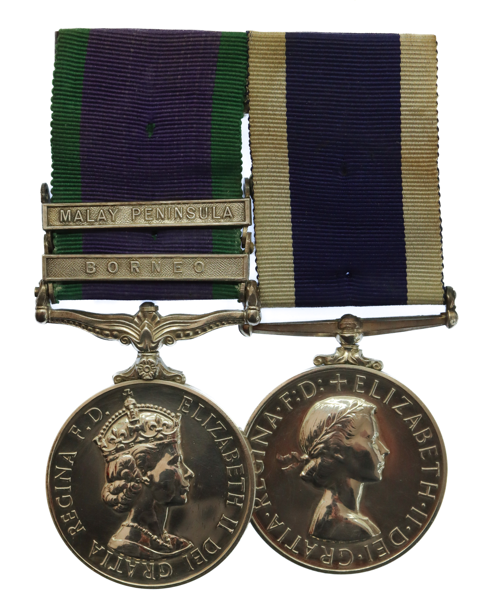 Campaign Service Medal (Clasps - Borneo, Malay Peninsula) and RN Long Service & Good Conduct Medal Pair - Air Mechanic 2nd Class E. McKinlay, Royal Navy