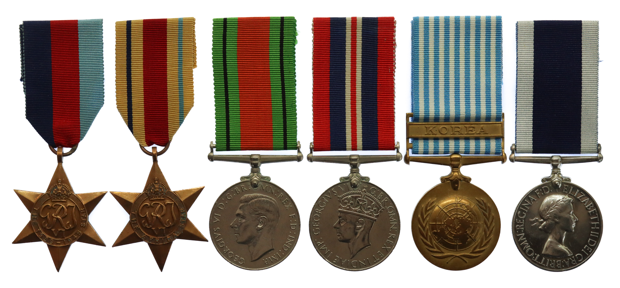 WW2 Royal Navy Long Service & Good Conduct Medal Group of Six - Shipwright Artificer 2nd Class W.S. White, Royal Navy