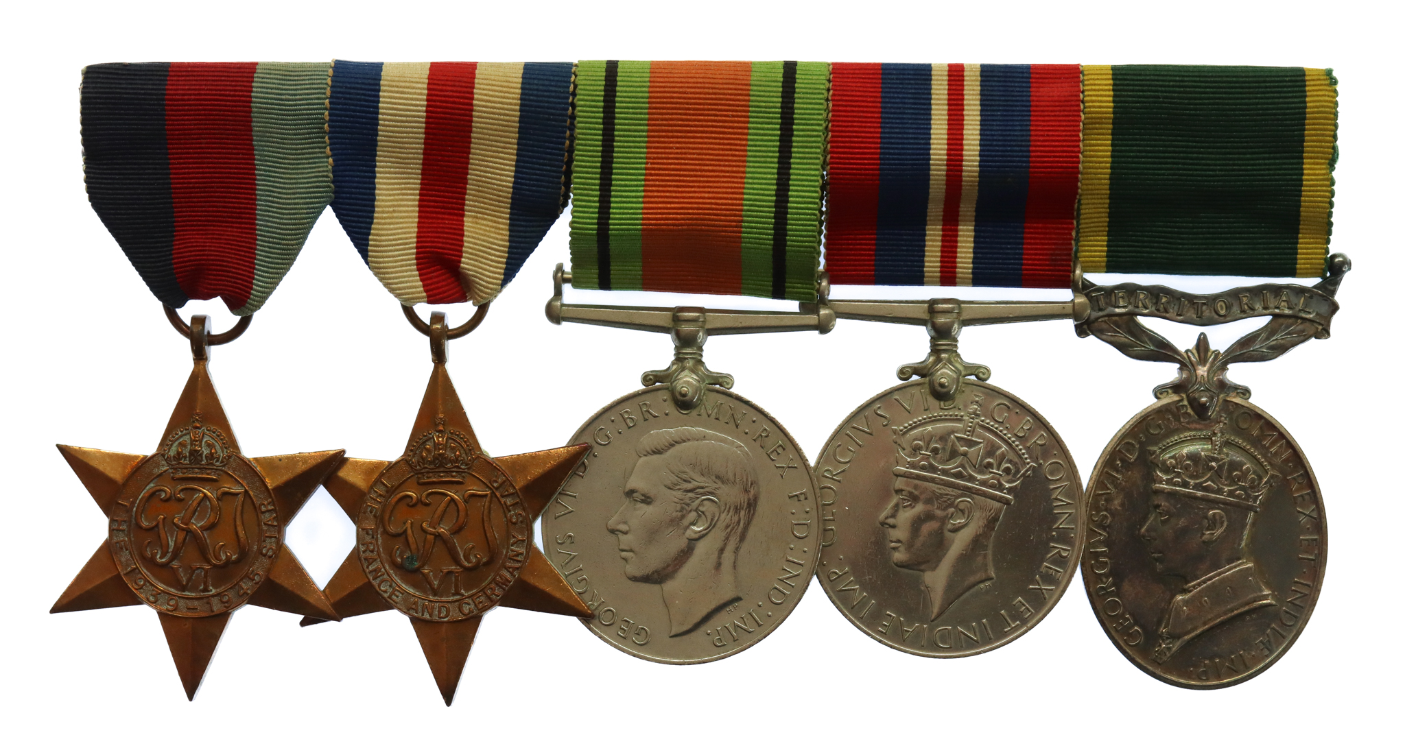 WW2 Territorial Efficiency Medal Group of Five - Flying Officer R.V. Lacey, Royal Air Force