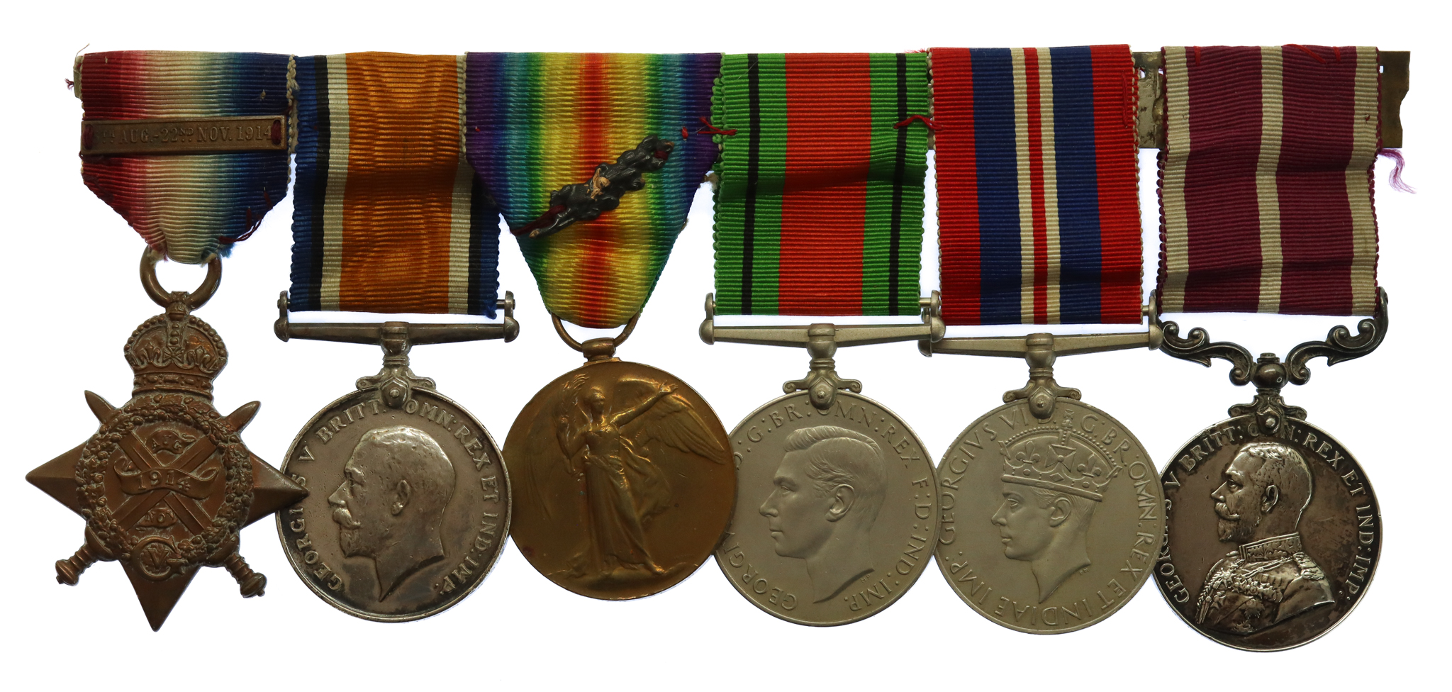 WW1 1914 Mons Star and Bar Mentioned in Despatches and Meritorious Service Medal Group of Six - C.S.Mjr. C. Wilson, Coldstream Guards