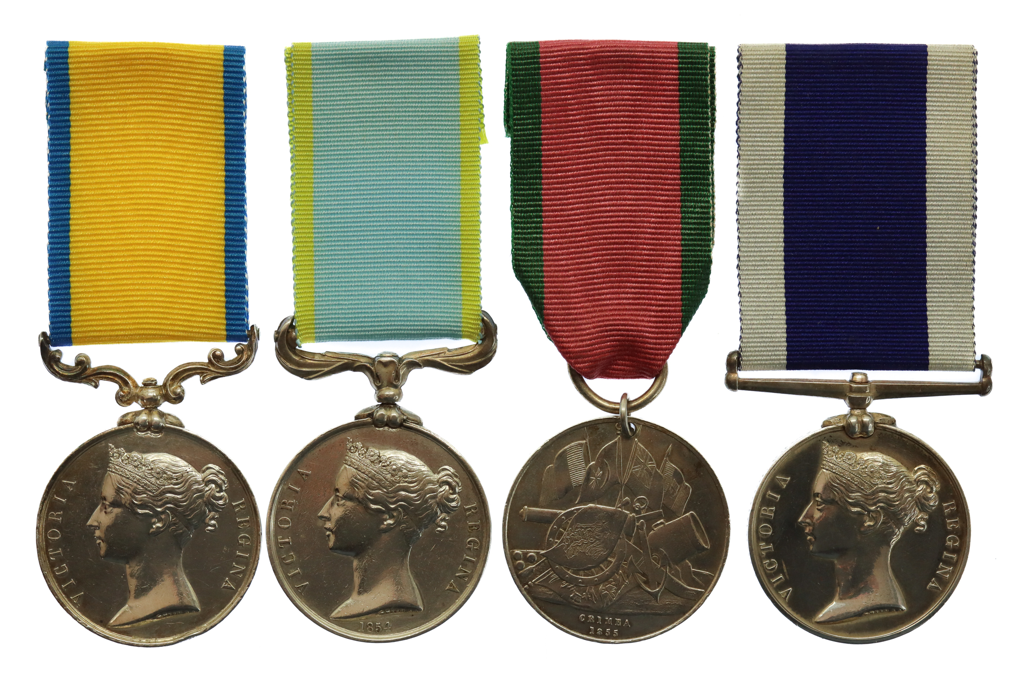 Baltic Medal, 1854 Crimea Medal, Turkish Crimea Medal and Royal Navy Long Service & Good Conduct Medal (Wide Suspender) Group of Four - Master at Arms Edwin Joseph Stevens, Royal Navy