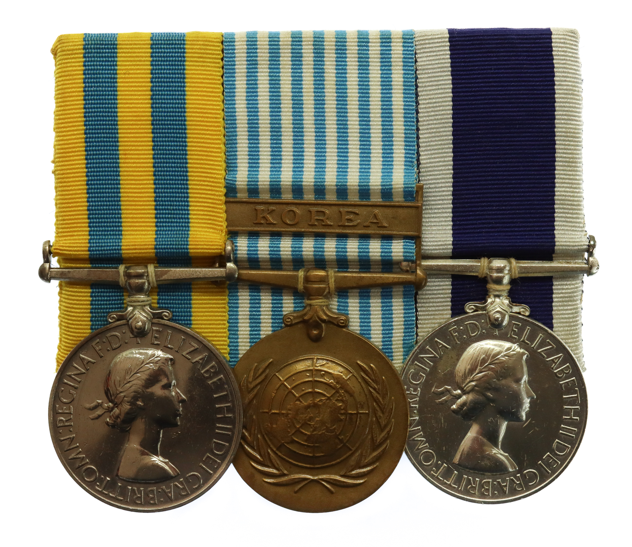 Queen's Korea, UN Korea and Royal Navy Long Service & Good Conduct Medal Trio - Petty Officer Stoker Mechanic G.A.D. Mason, Royal Navy