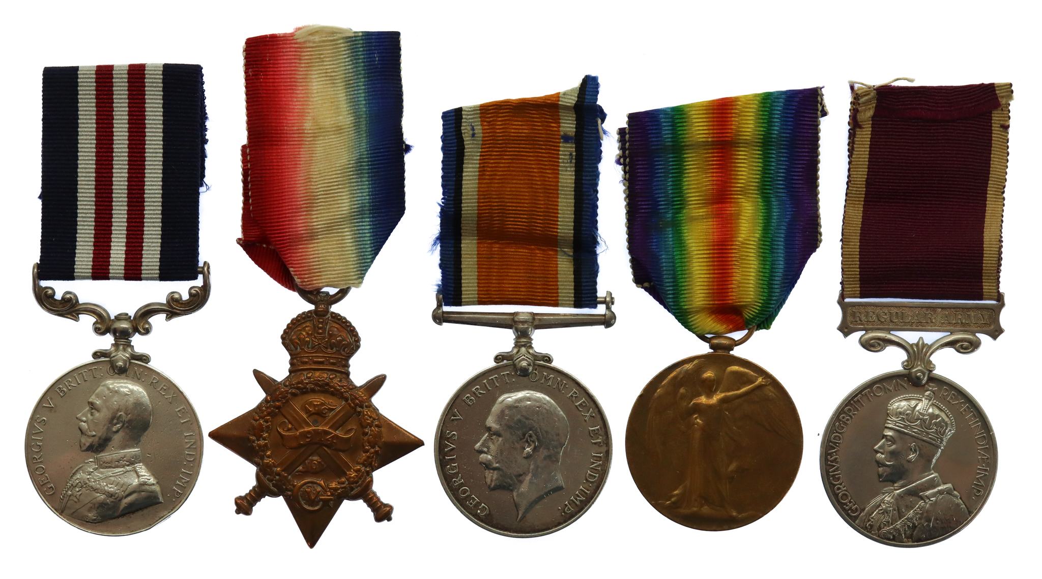 WW1 Military Medal, 1914 Mons Star Trio and LS&GC Medal Group of Five - Sjt. P.W. Winder, Royal Artillery