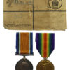 WW1 British War & Victory Medal Pair with Envelope - Pte. T.D. Gregory, Durham Light Infantry