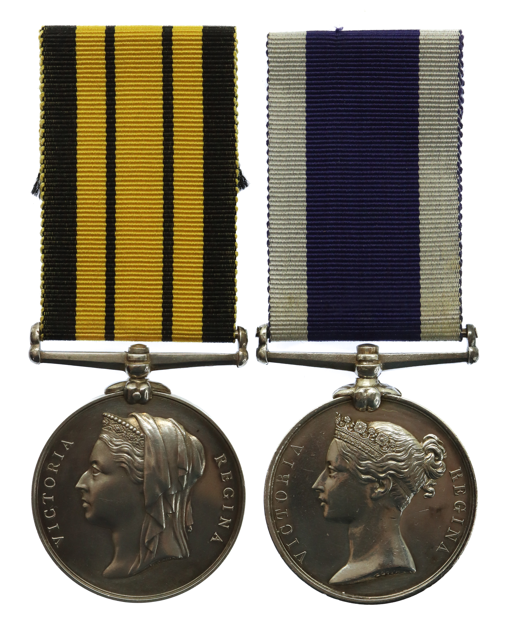 Ashantee Medal 1873-74 and Royal Navy Long Service & Good Conduct Medal Pair - Pte. J. Newcombe, Royal Marine Light Infantry