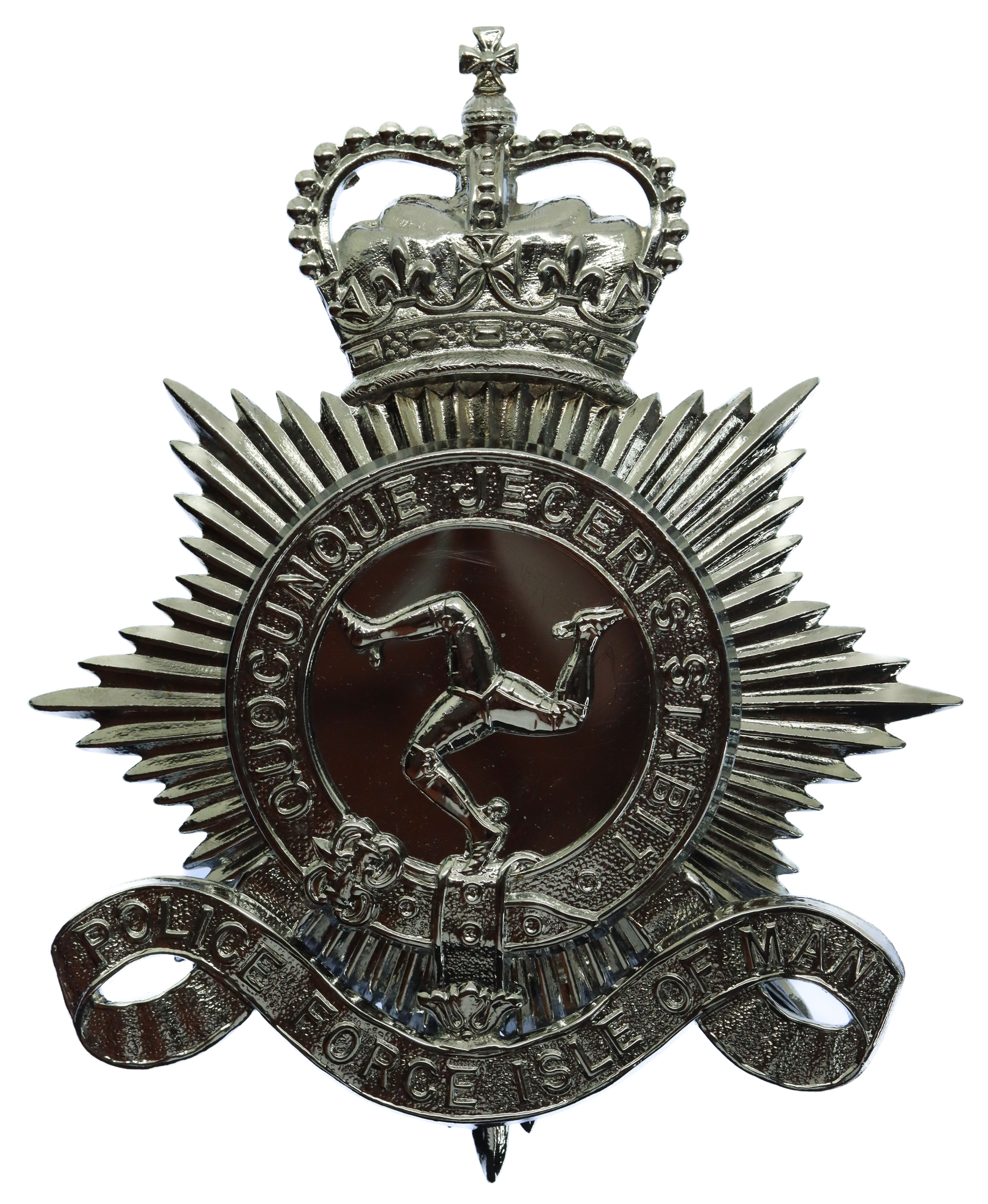 Isle of Man Constabulary Helmet Plate - Queen's Crown