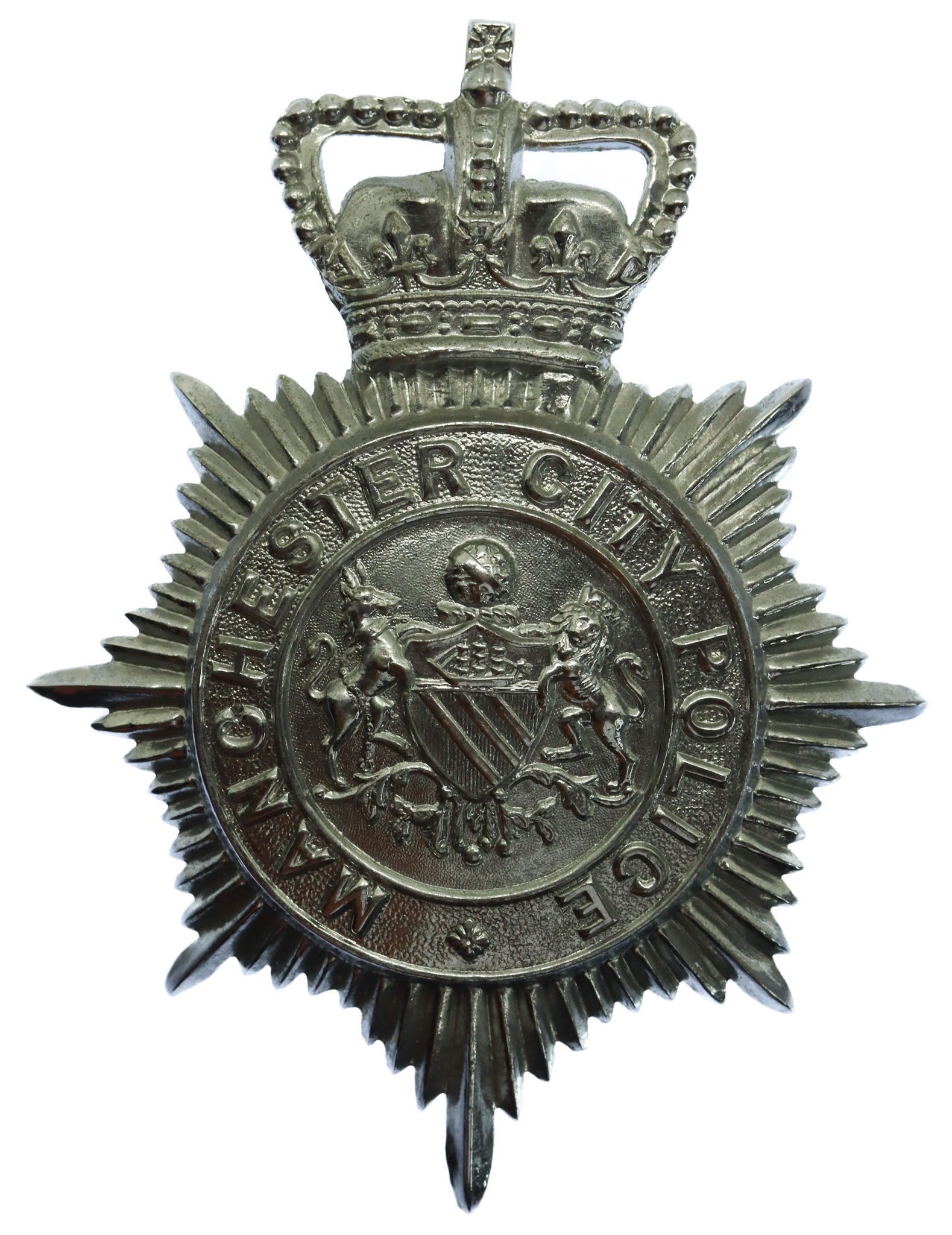 Manchester City Police Helmet Plate - Queen's Crown