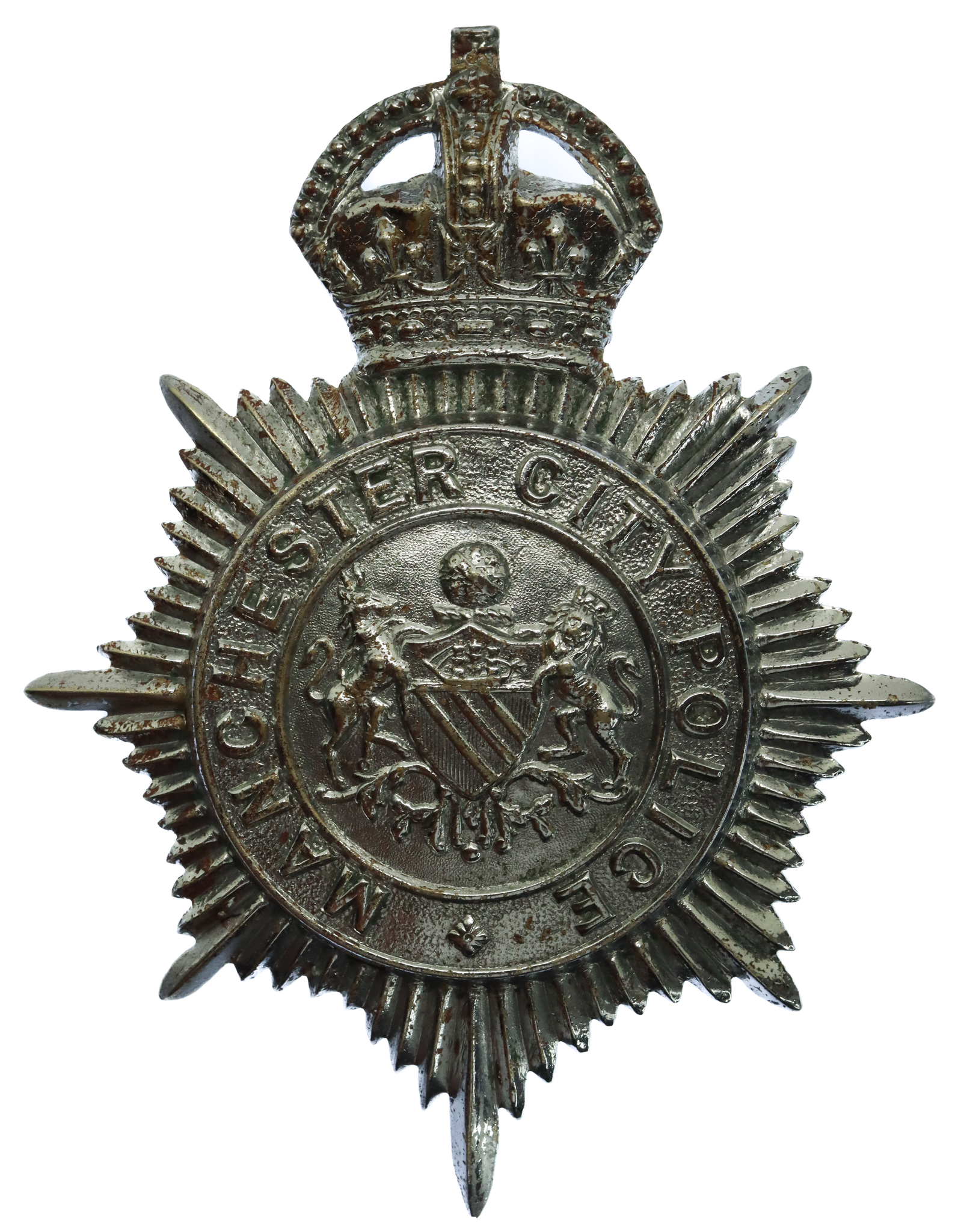 Manchester City Police Helmet Plate - King's Crown
