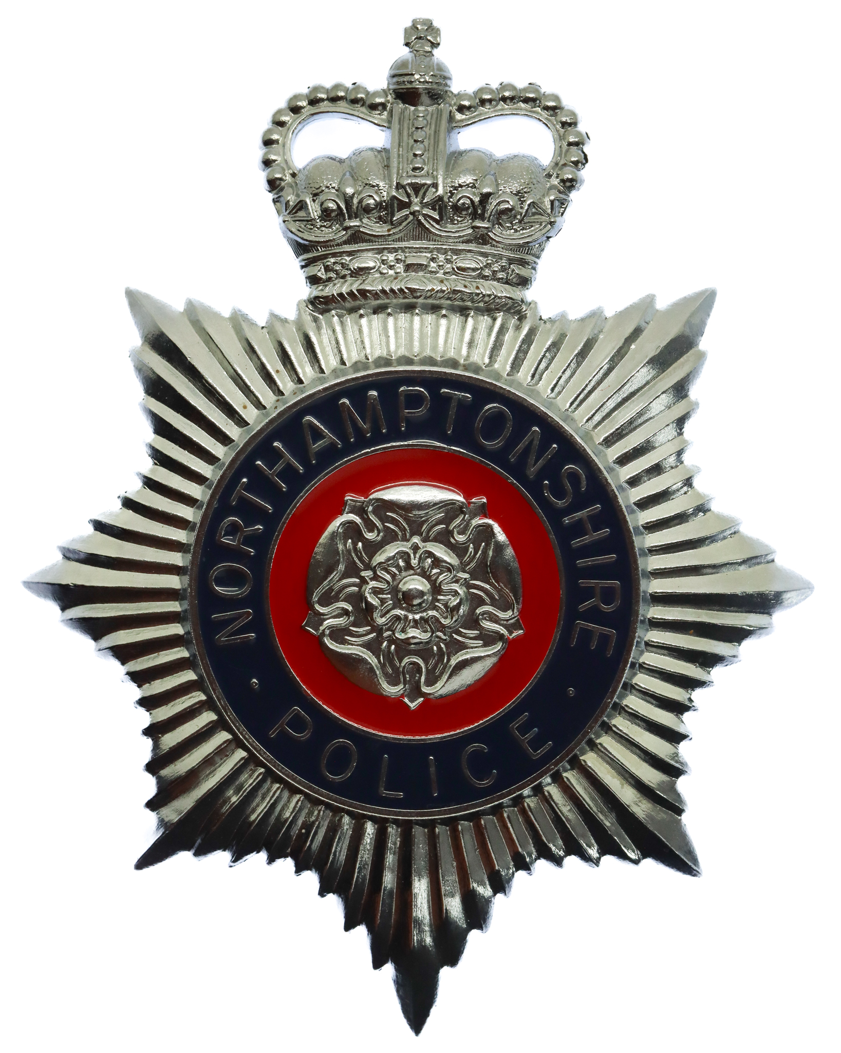 Northamptonshire Police Enamelled Helmet Plate - Queen's Crown
