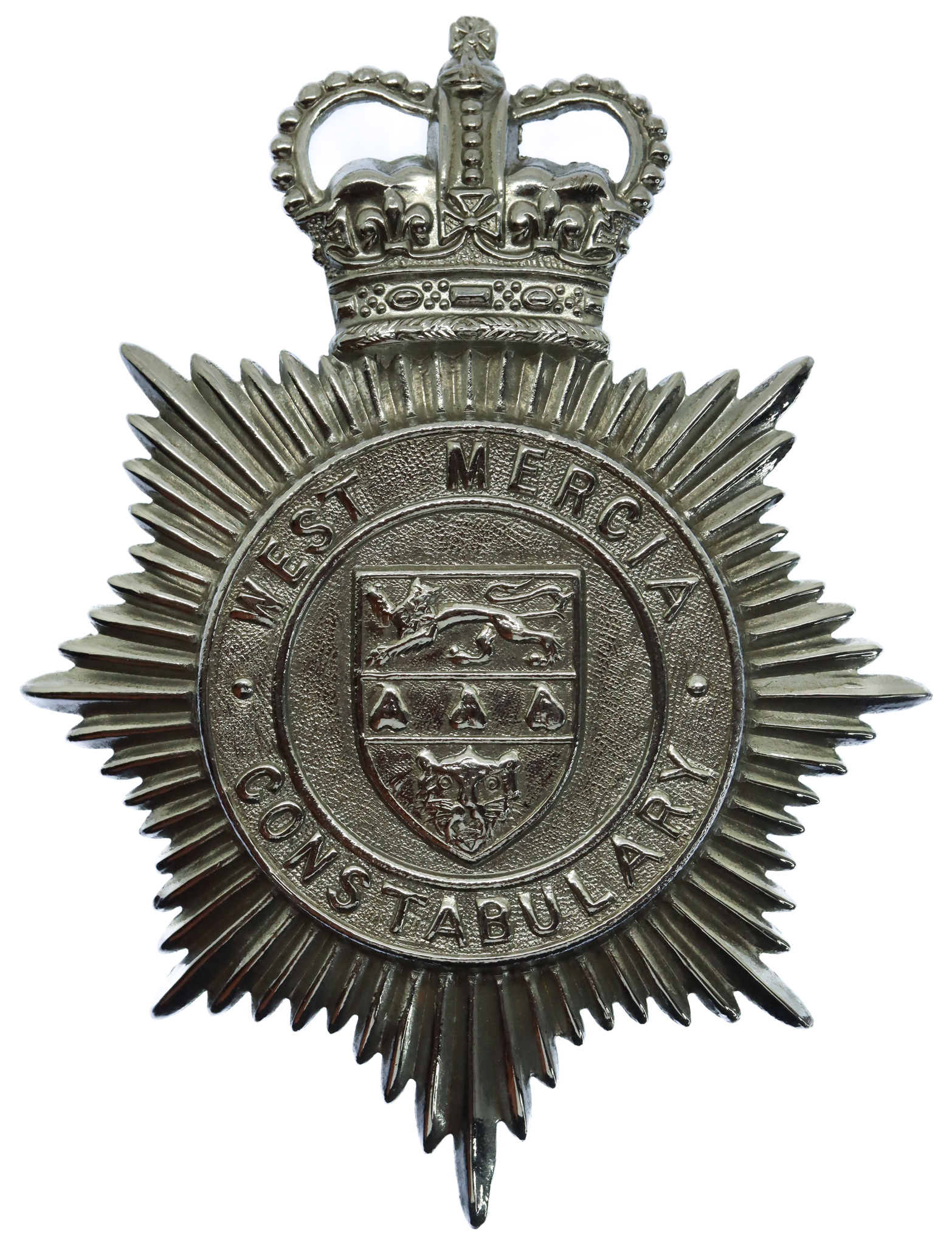 West Mercia Constabulary Helmet Plate - Queen's Crown