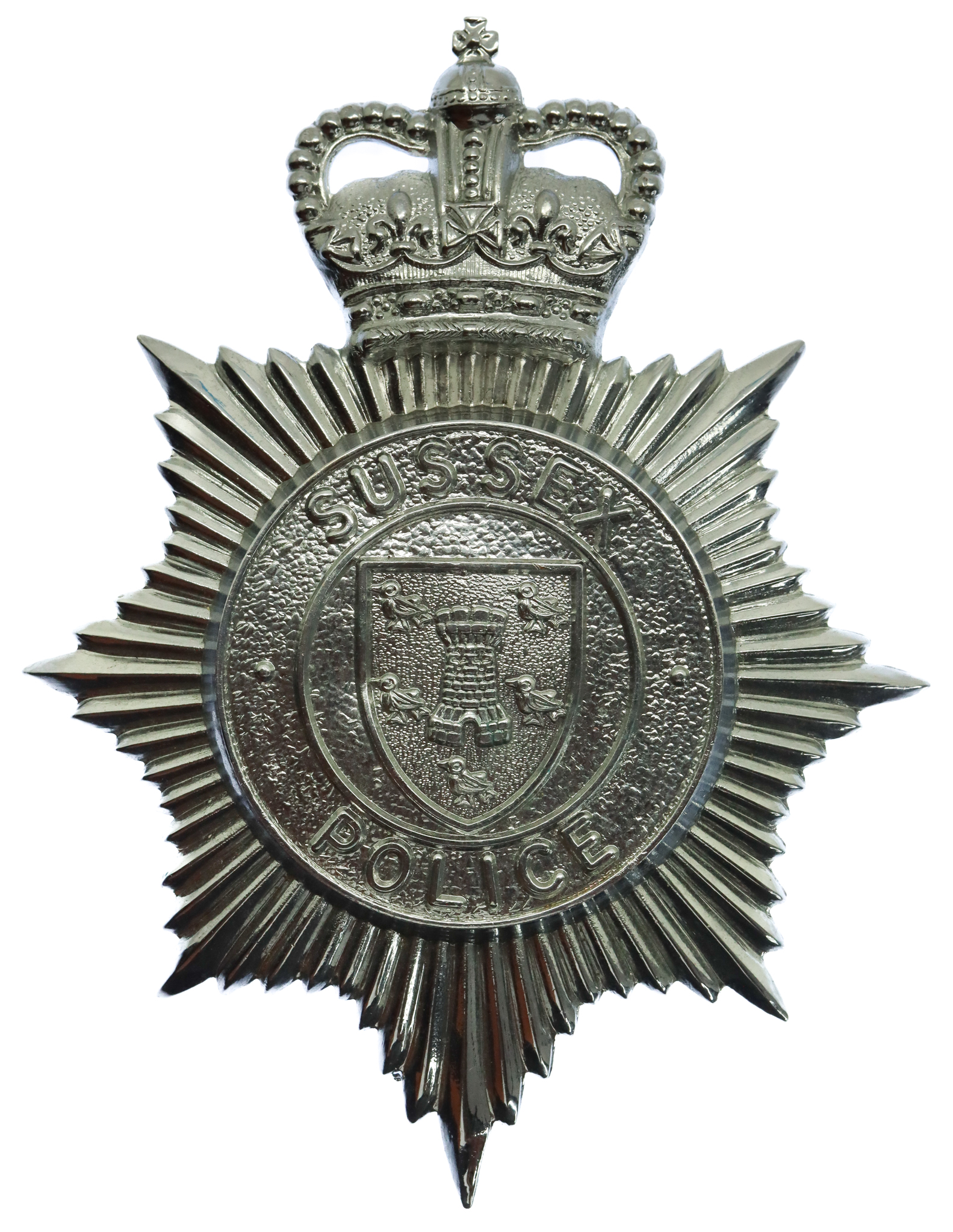 Sussex Police Helmet Plate - Queen's Crown