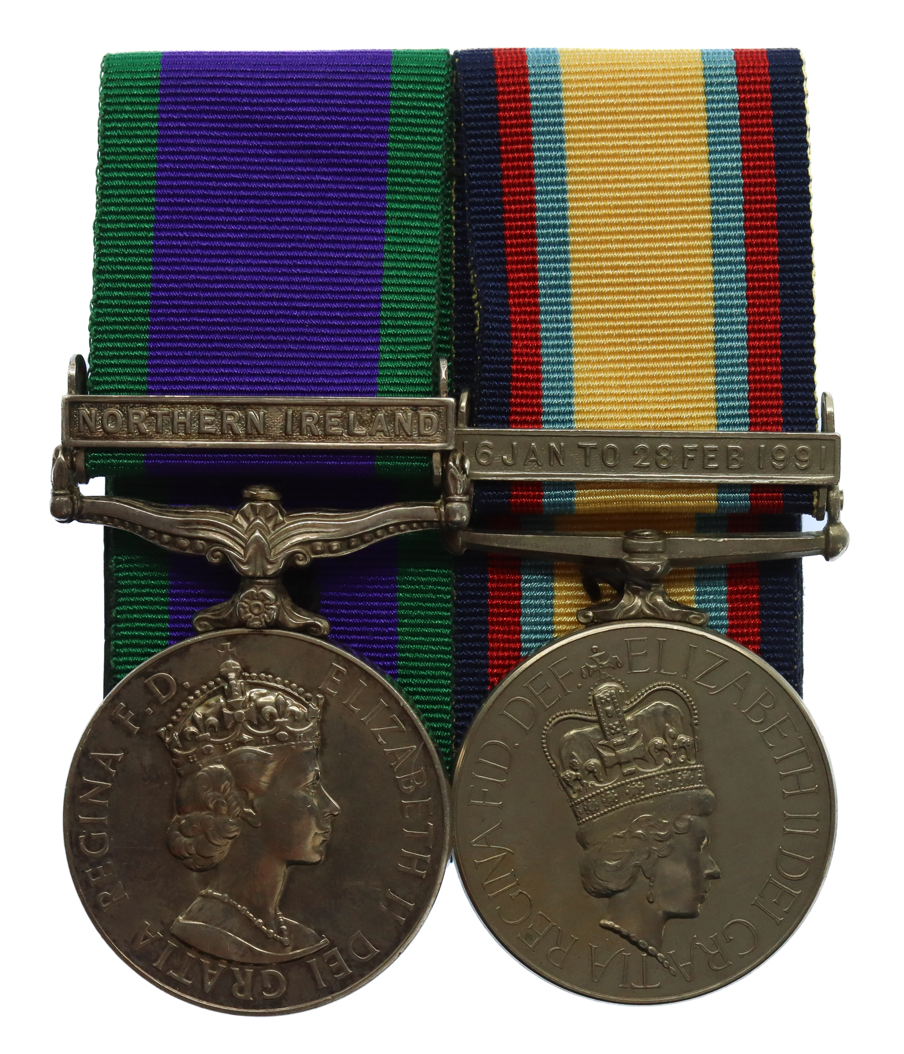 Campaign Service Medal (Clasp - Northern Ireland) and Gulf Medal (Clasp - 16 Jan to 28 Feb 1991) - Bdr. K. Brooks, Royal Artillery