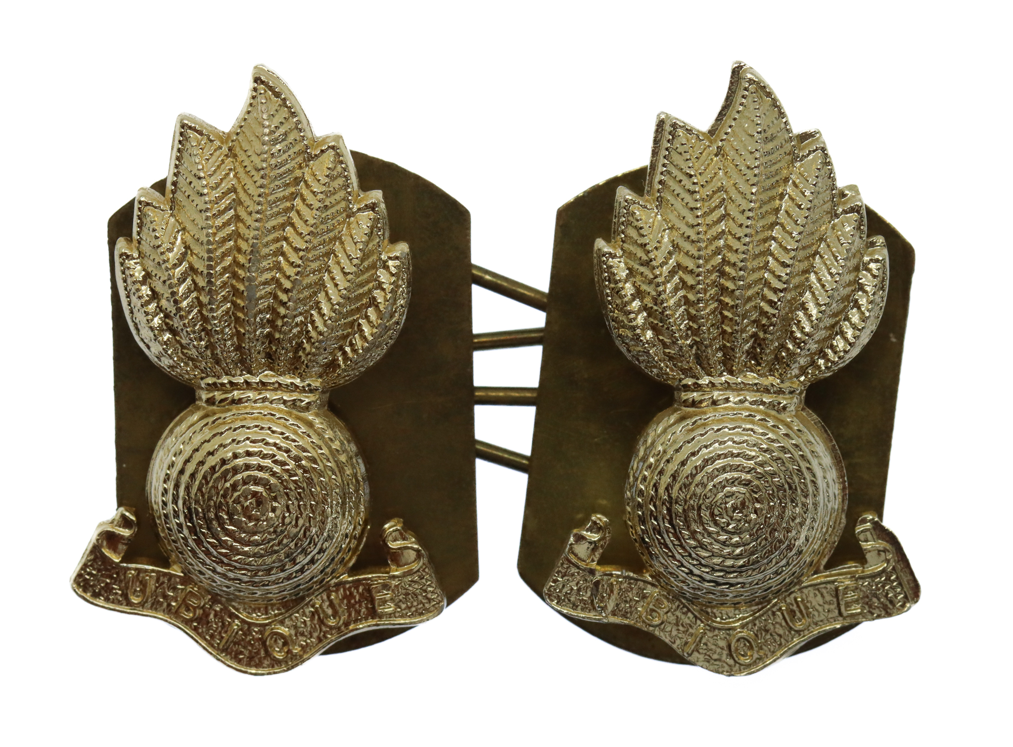 Pair of Royal Artillery Anodised (Staybrite) Collar Badges