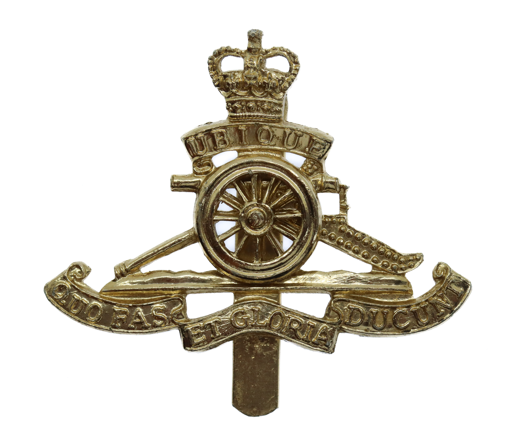 Royal Artillery Anodised (Staybrite) Beret Badge - Queen's Crown