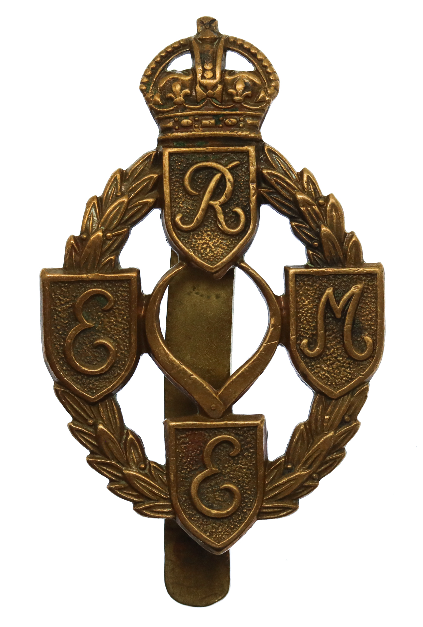 Royal Electrical & Mechanical Engineers (R.E.M.E.) Cap Badge - King's Crown (1st Pattern)