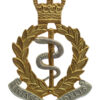 Royal Army Medical Corps (R.A.M.C.) Officer's Silvered and Gilt Cap Badge - Queen's Crown