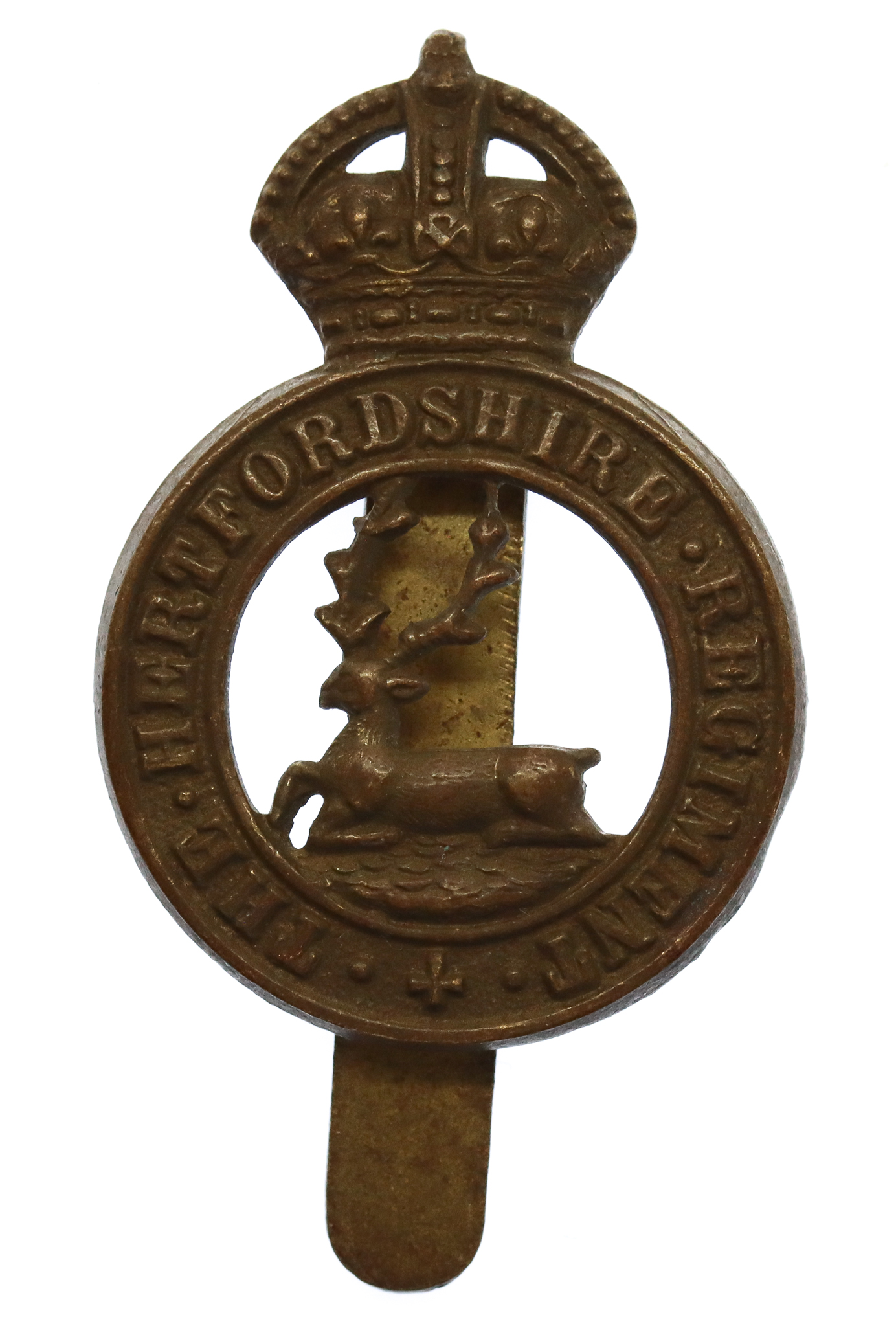 Hertfordshire Regiment Cap Badge - King's Crown