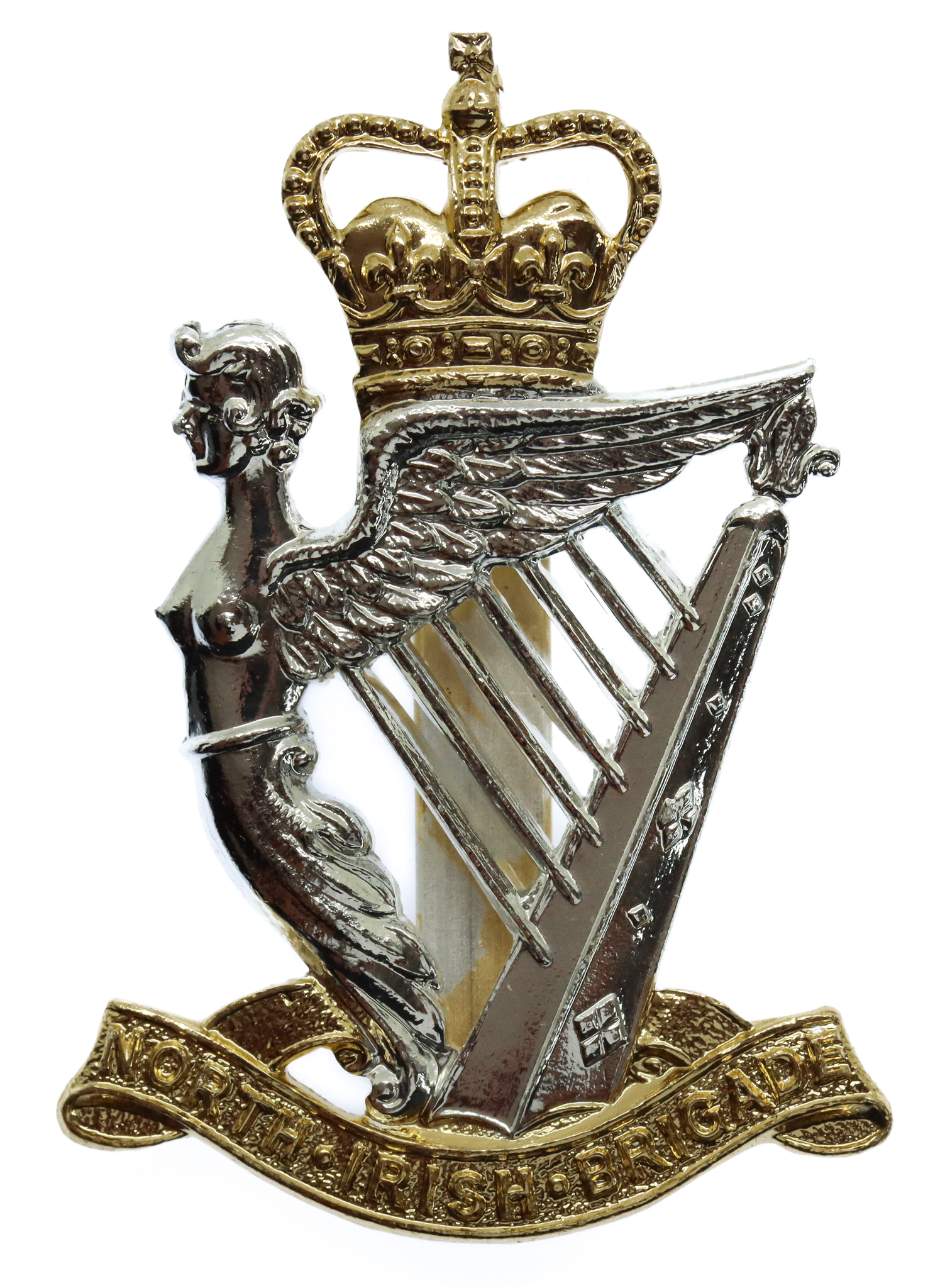 North Irish Brigade Anodised (Staybrite) Cap Badge