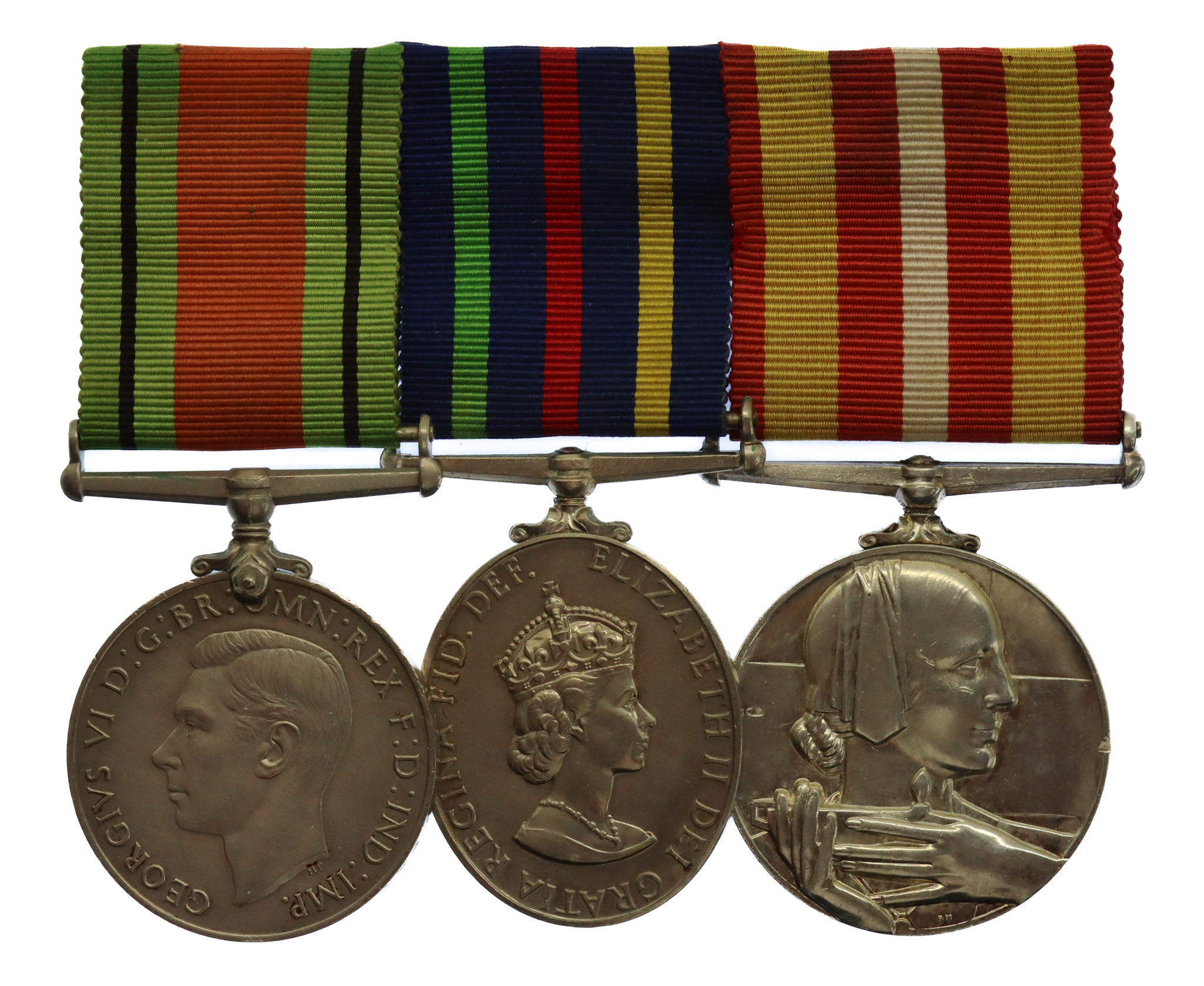 WW2 Defence Medal, Civil Defence Medal and Voluntary Medical Service Medal Group of Three - Mrs Mary J.B. Snow