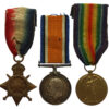 WW1 1914-15 Star Medal Trio - Cpl. T. Murdock, 2nd Bn. Rifle Brigade - Wounded In Action