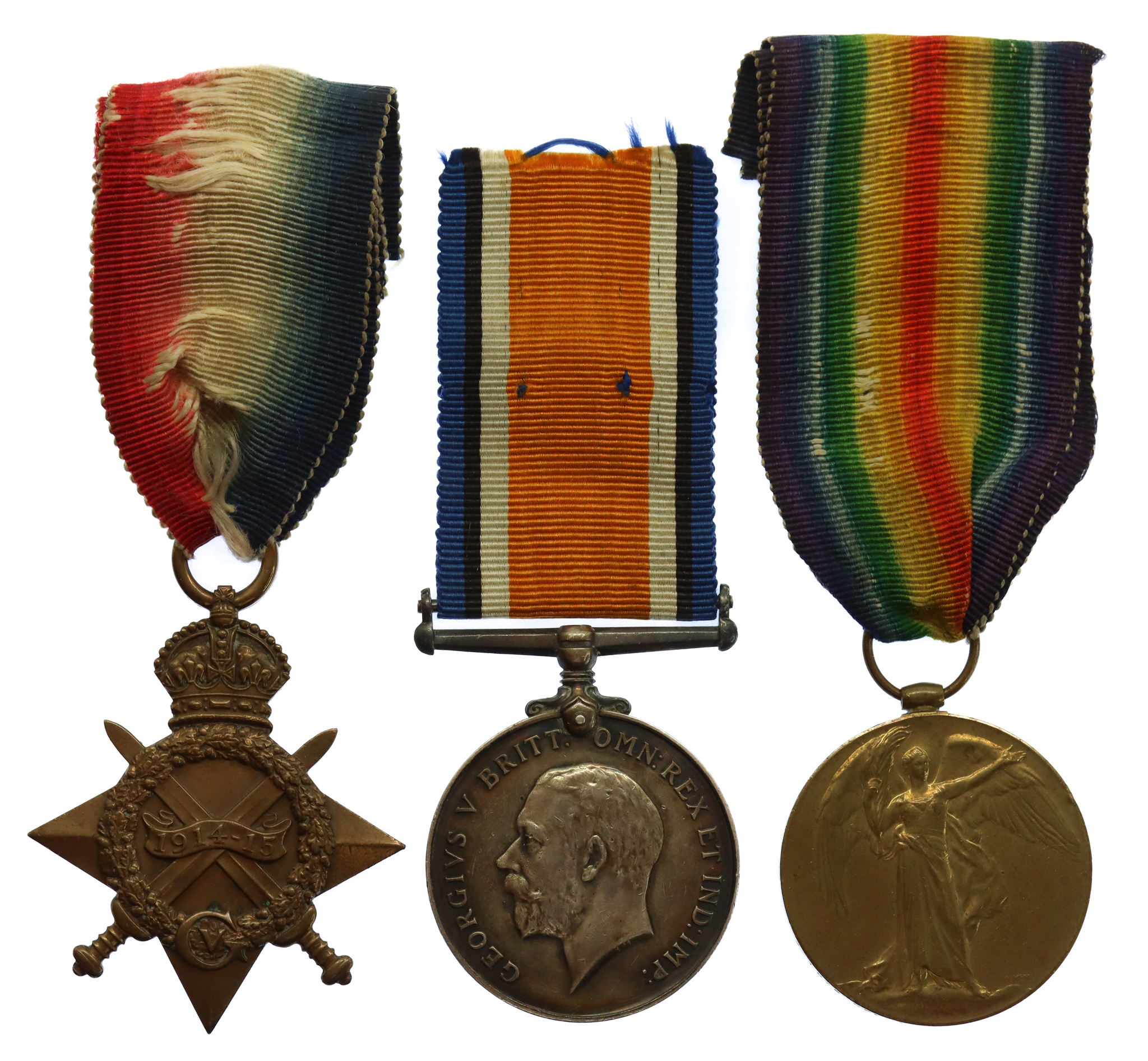 WW1 1914-15 Star Medal Trio - Cpl. T. Murdock, 2nd Bn. Rifle Brigade - Wounded In Action