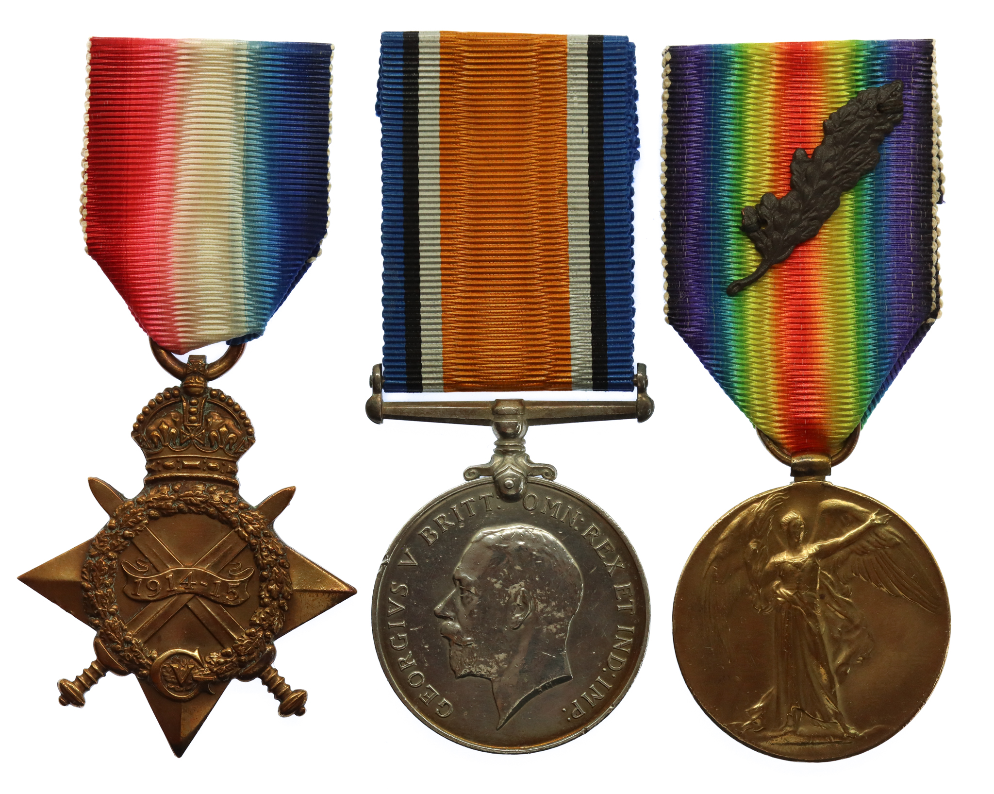 WW1 Mentioned in Despatches 1914-15 Star Medal Trio - L.Cpl. F.J. Webb, 1st Bn. Royal Marine Light Infantry (attd. X/63rd T.M. Bty.)