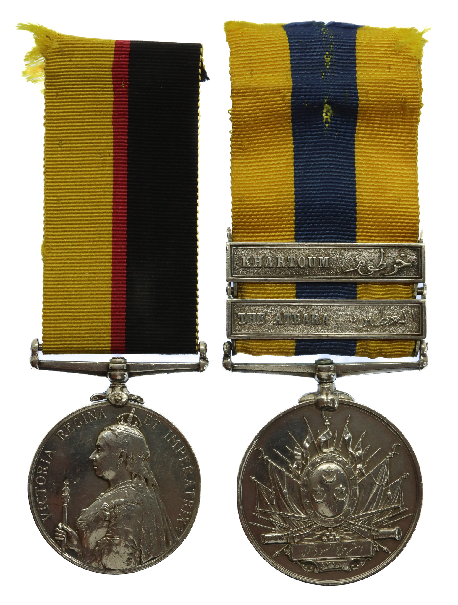 Queen's Sudan & Khedives Sudan (Clasps - The Atbara, Khartoum) Medal Pair - L.Cpl. C.W. Minter, 1st Bn. Lincolnshire Regiment