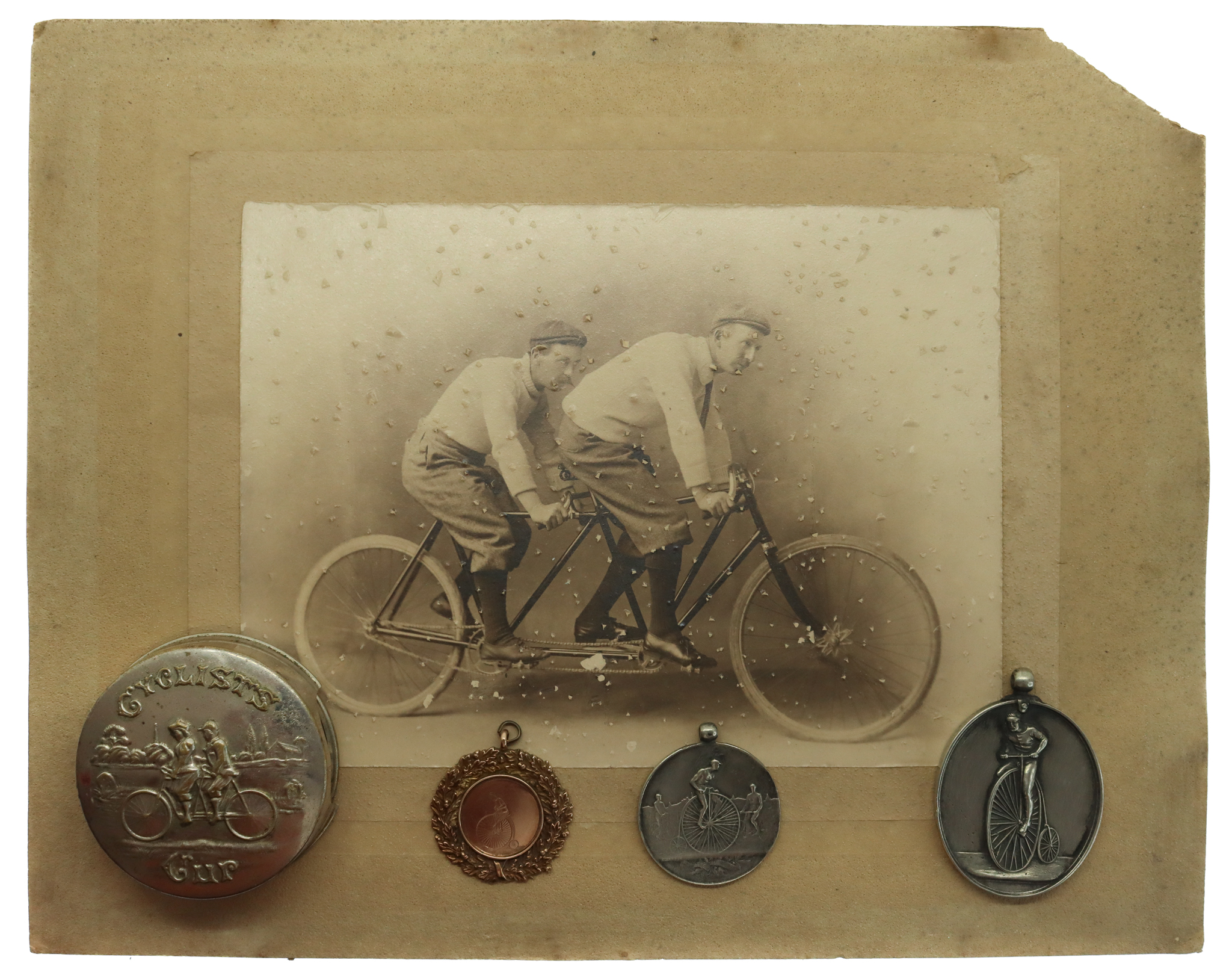 Interesting Group of Cycling Medals, Drinking Cup & Photograph of William J. "Senator" Morgan