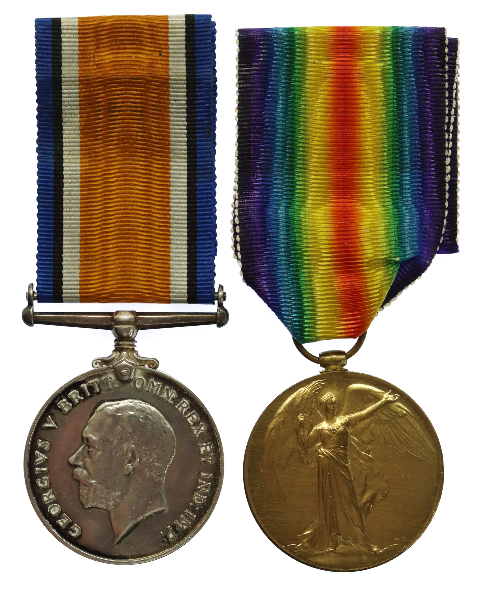 WW1 Casualty British War & Victory Medal Pair - 2nd Lt. H.Y. Maulkinson, Lincolnshire Regiment - Died of Wounds, 4/6/17