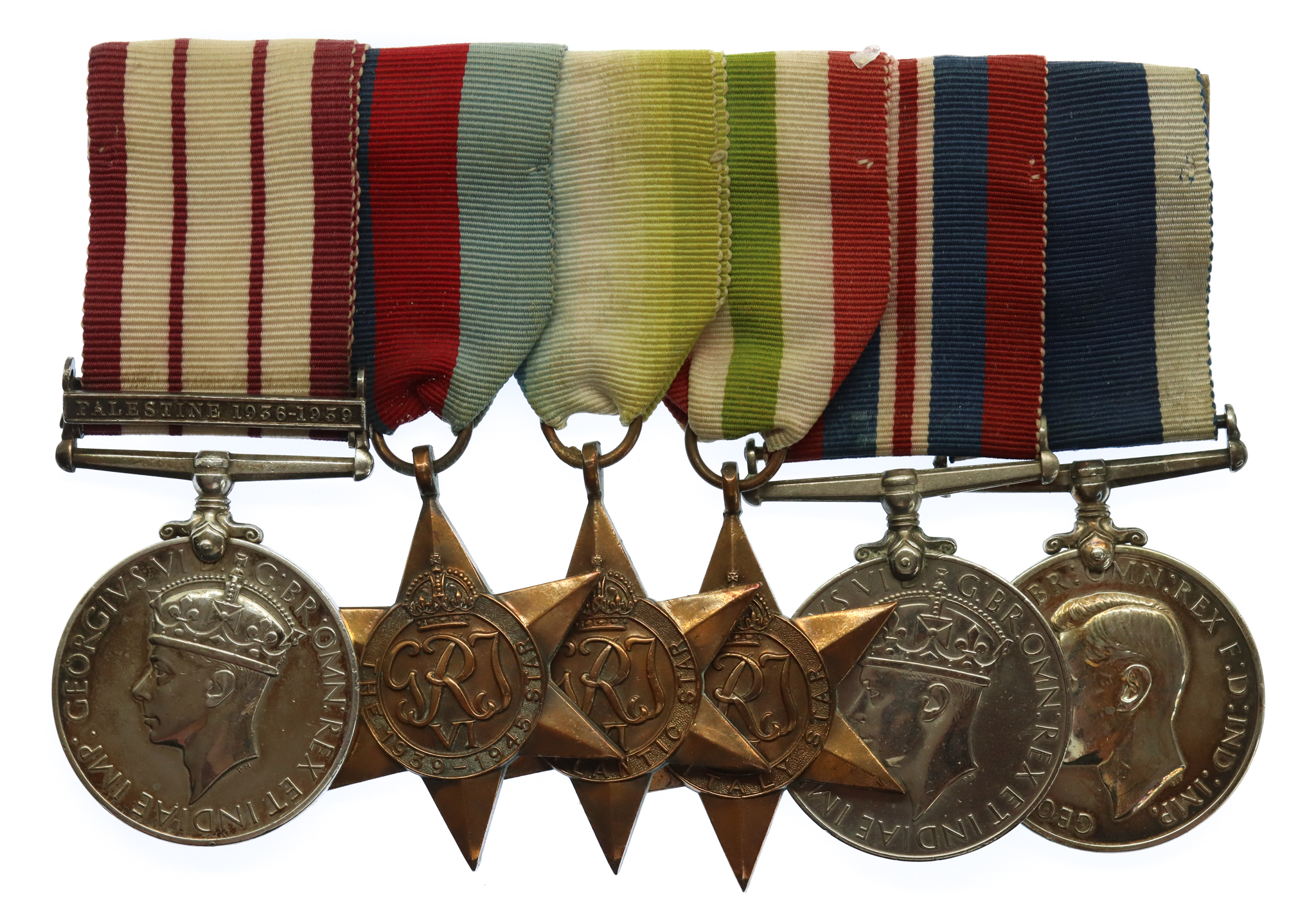 Naval General Service Medal (Clasp - Palestine 1936-1939), WW2 and Royal Navy Long Service & Good Conduct Medal Group of Six - Leading Seaman G.A. Higgins, Royal Navy