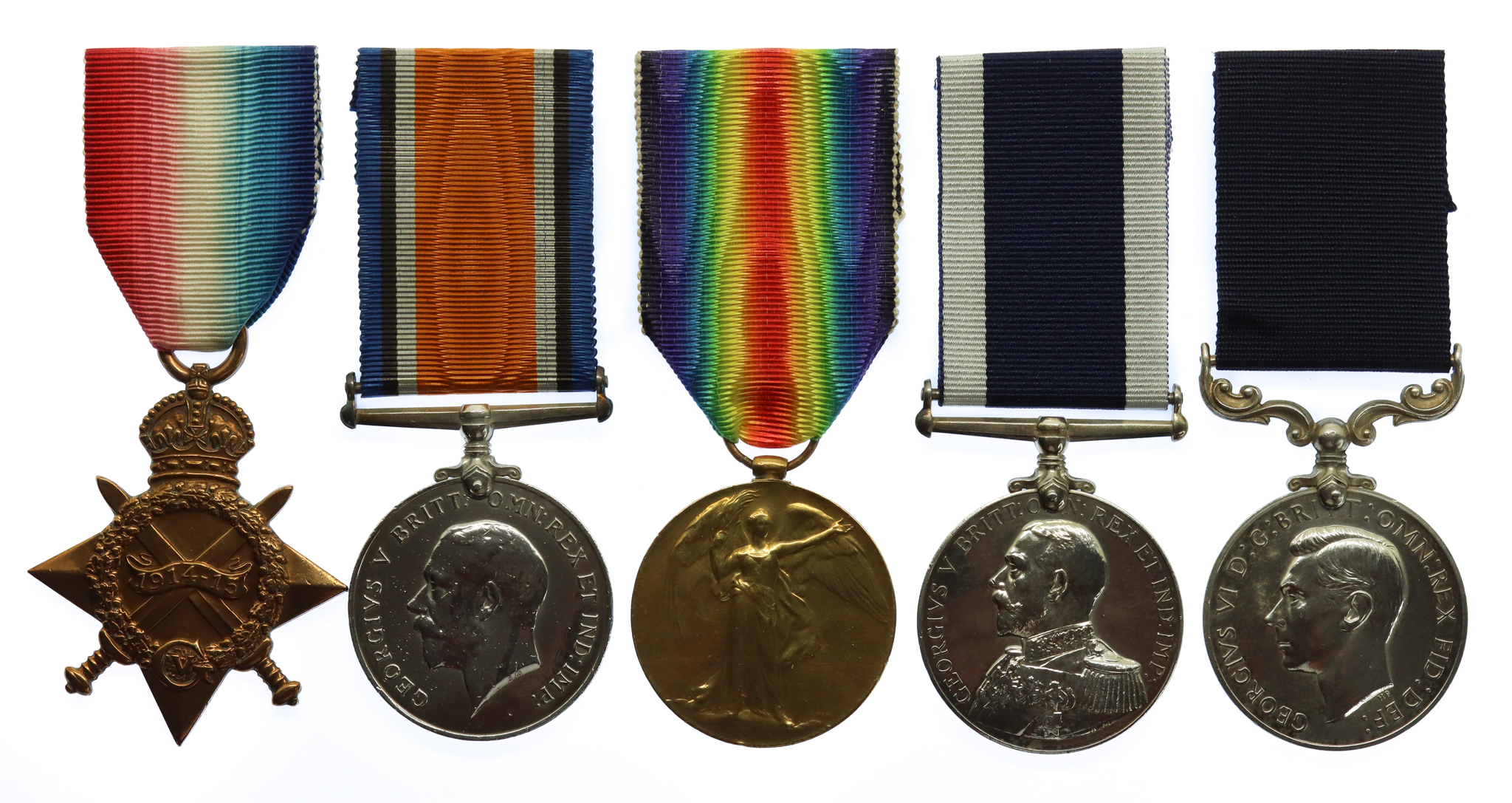 WW1 1914-15 Star Trio, RN Long Service & Good Conduct Medal and Royal Marine Meritorious Service Medal Group of Five - Quarter Master Sergeant W.L. Watts, Royal Marines