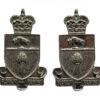Pair of Canadian Saskatchewan Police Collar Badges - Queen's Crown
