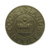 Cook Islands Police White Metal Cap Badge - Queen's Crown