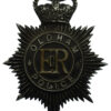 Oldham Borough Police Blackened Chrome Helmet Plate - Queen's Crown
