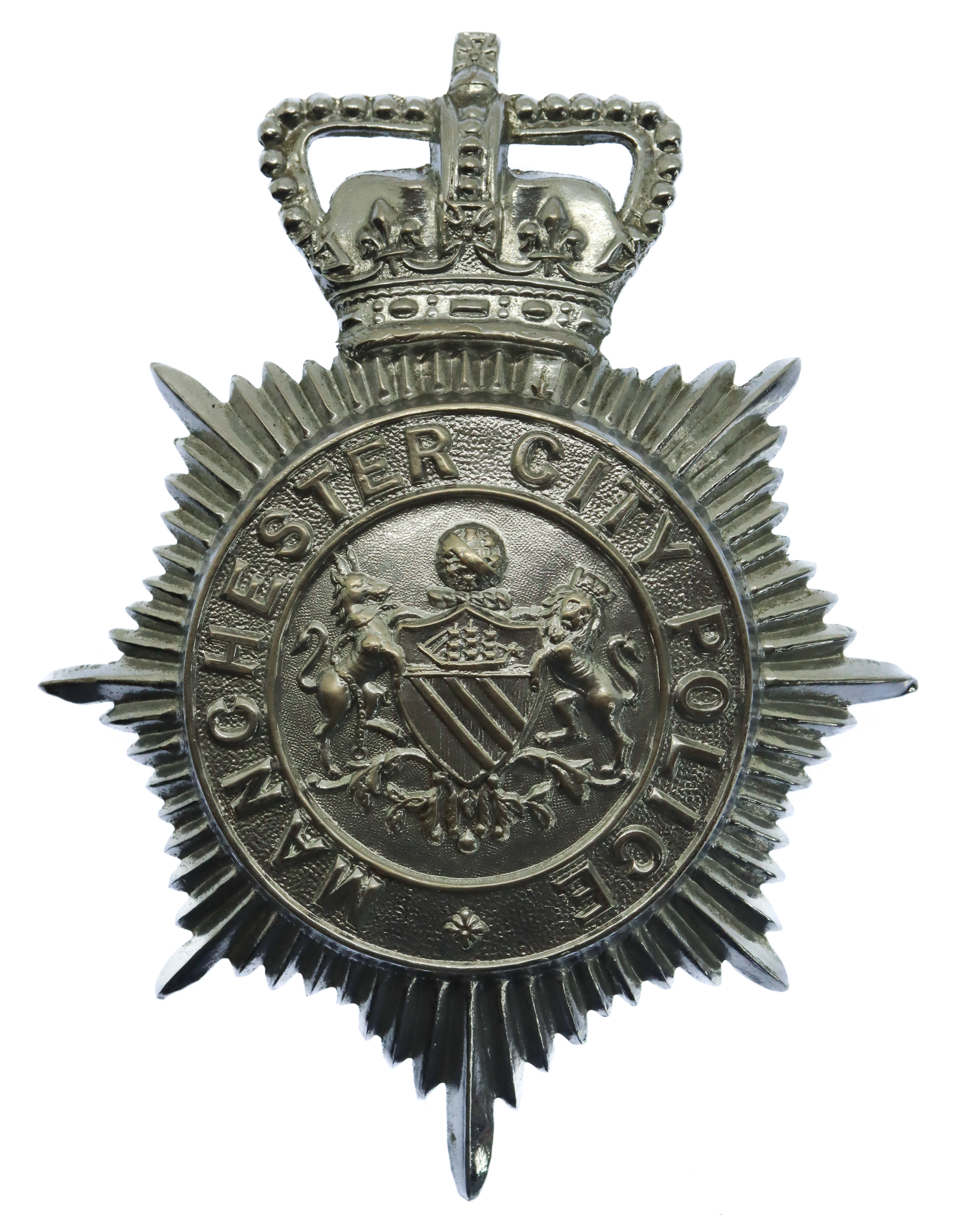 Manchester City Police Helmet Plate - Queen's Crown