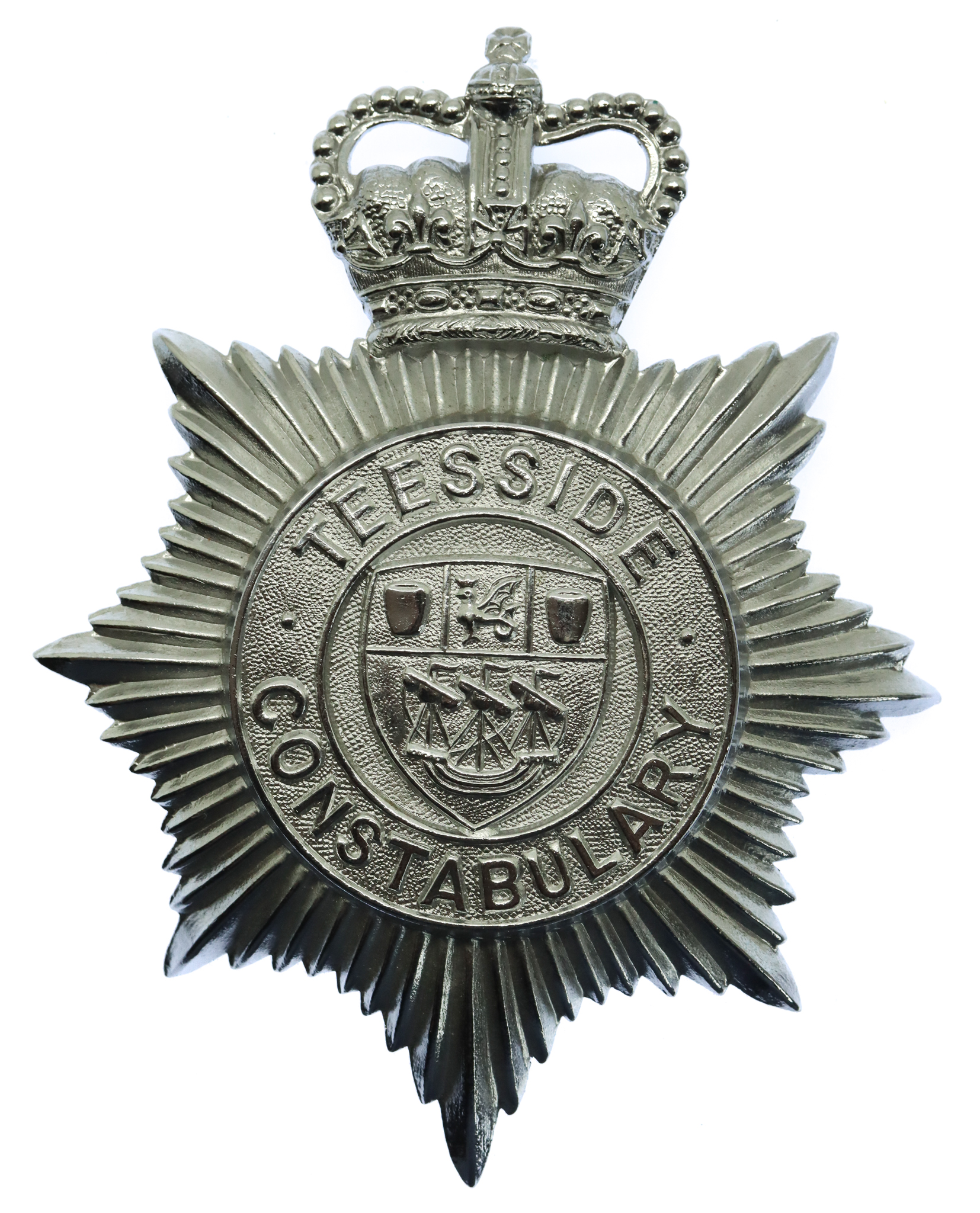 Teesside Constabulary Helmet Plate - Queen's Crown
