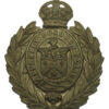 Burnley Borough Police Small White Metal Wreath Helmet Plate - King's Crown
