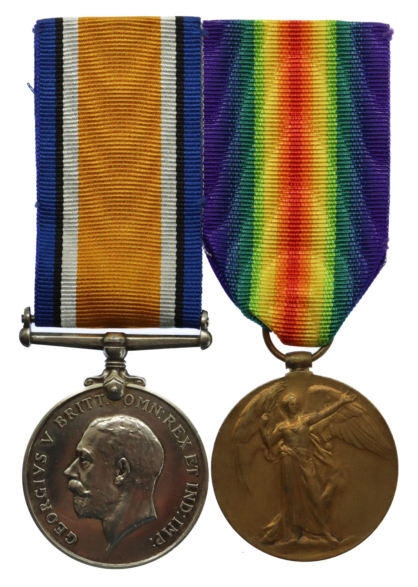 WW1 British War & Victory Casualty Medal Pair - Pte. P. Laughton, Durham Light Infantry and York & Lancaster Regiment - Died of Wounds, 24/9/16