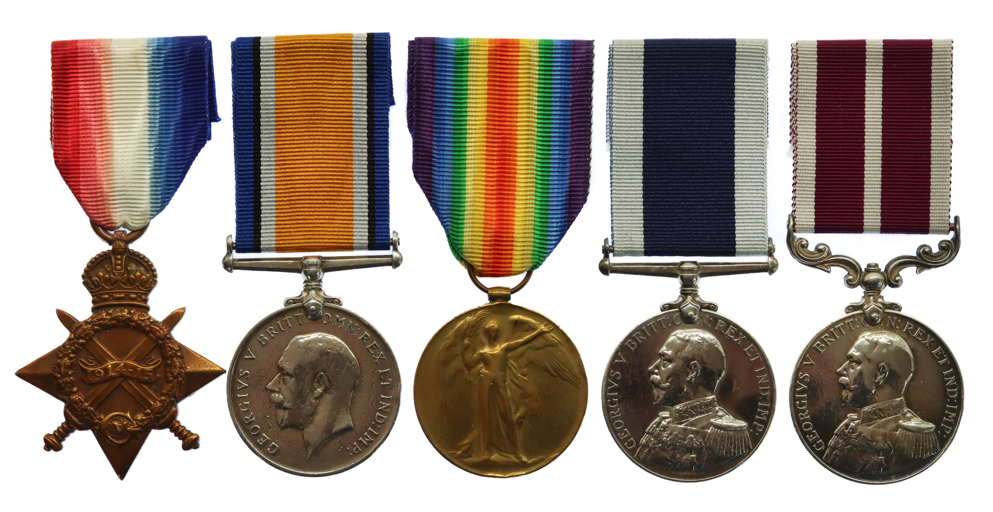 WW1 1914-15 Star Trio, Royal Navy Long Service & Good Conduct Medal and Meritorious Service Medal Group of Five - Chief Armourer S.C. Redwood, Royal Navy