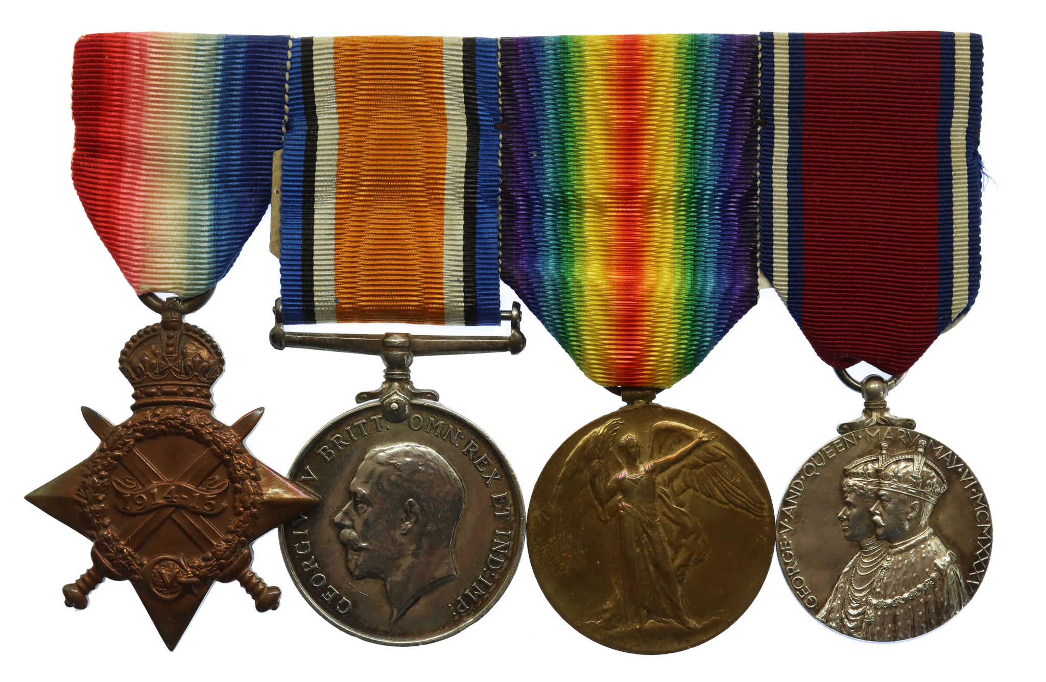 WW1 1914-15 Star, British War Medal, Victory Medal and 1935 Jubilee Medal Group of Four - Paymaster Commander A.G. Smith, Royal Navy