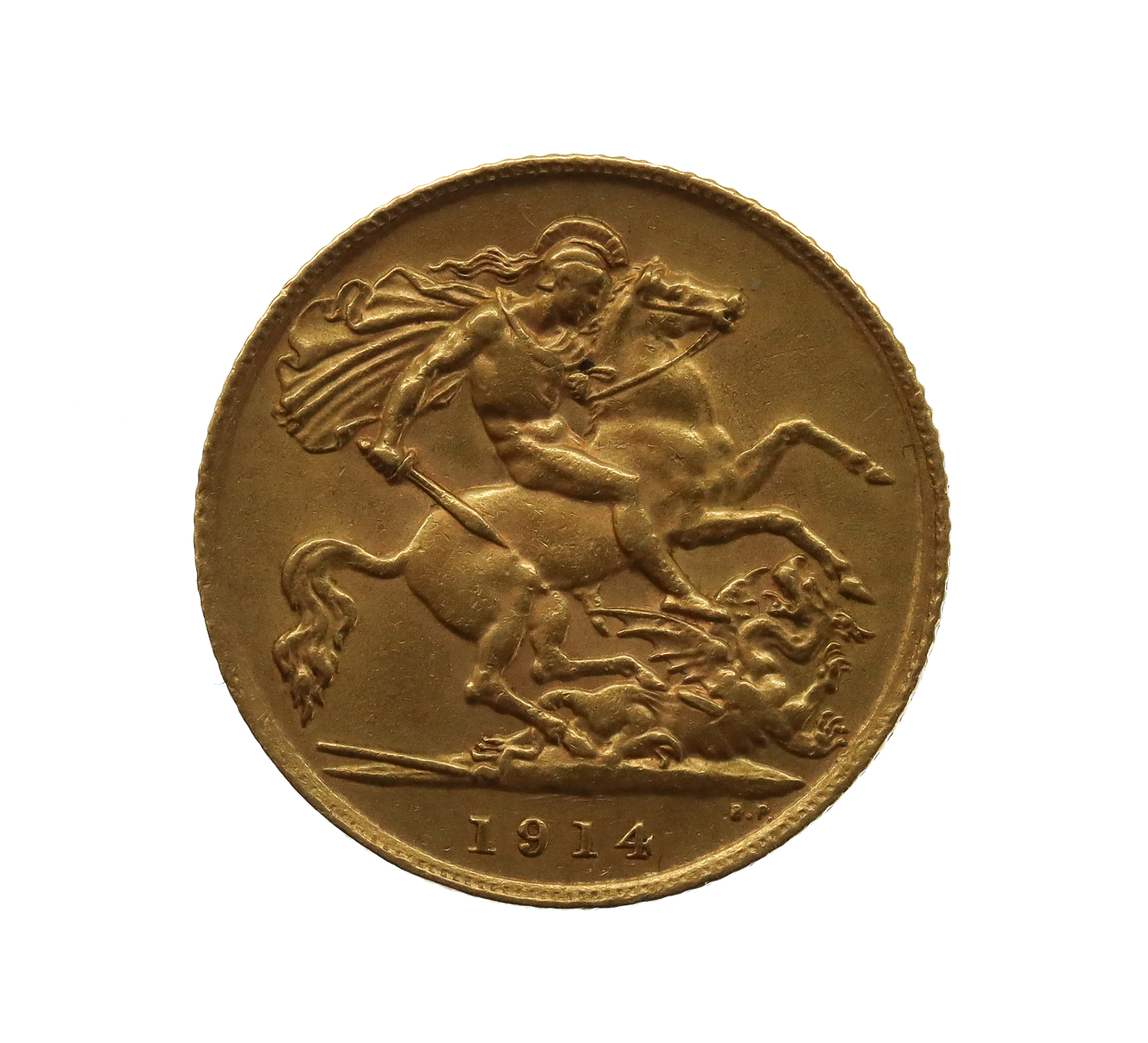 1914 George V Gold Half Sovereign Coin
