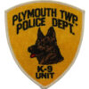 United States Plymouth TWP Police Dept. K-9 Unit Cloth Patch Badge