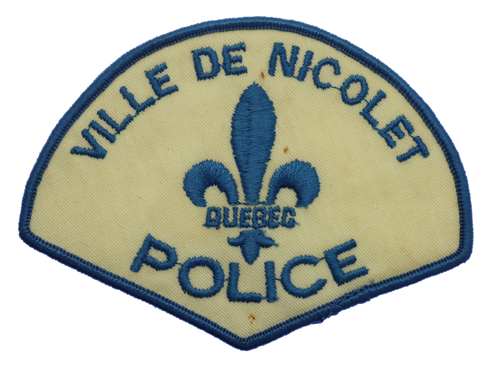 Canadian Ville De Nicolet Quebec Police Cloth Patch Badge