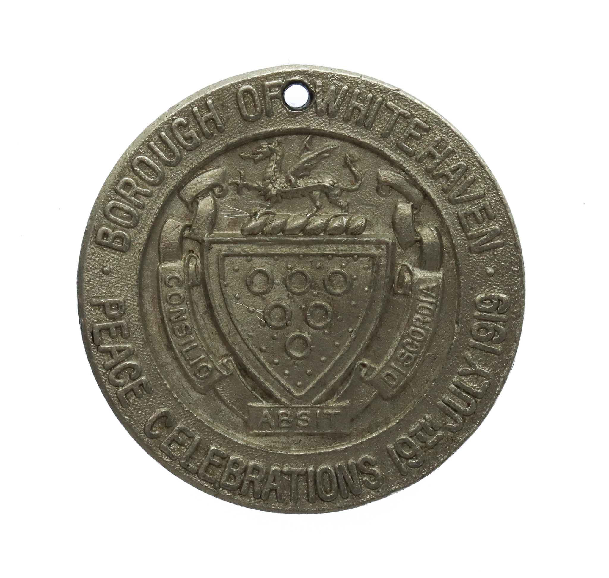 WW1 Borough of Whitehaven Peace Celebrations Medal 1919